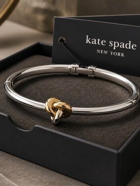 kate spade Two-Tone Knot Bangle Bracelet - Silver & Gold